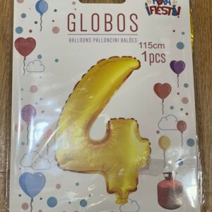 Globos numeros dorados 4