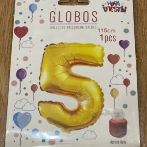 Globos numeros dorados 5