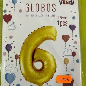 Globos numeros dorados 6