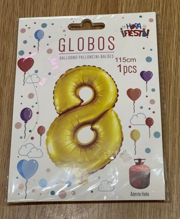 Golden number balloons 8
