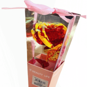 Bicolour roses in triangular box