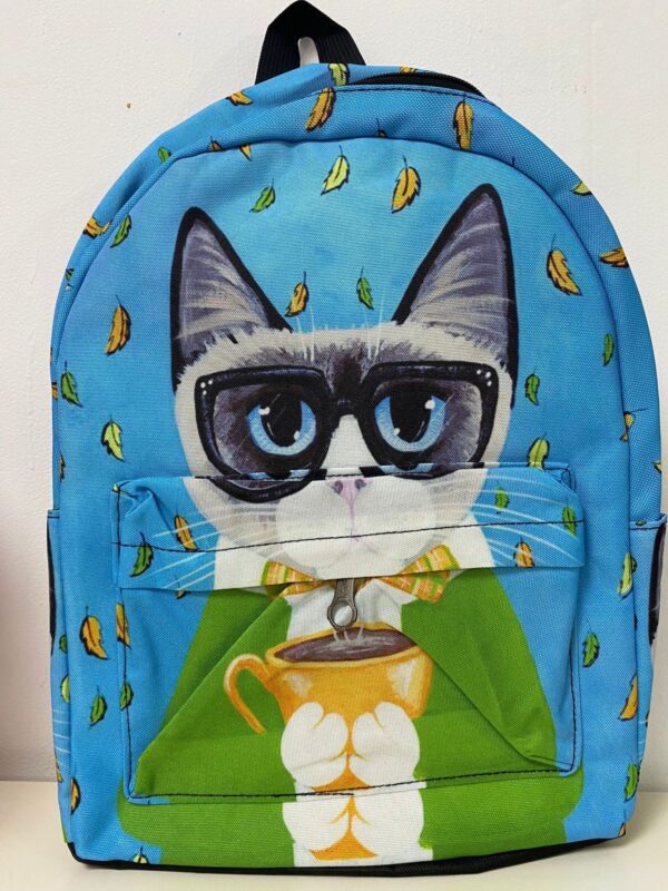 mochila gato azul