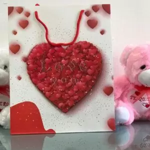 heart text bag