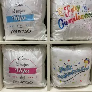 Tienda regalos originales Madrid Cuatro cojines Fiesta
