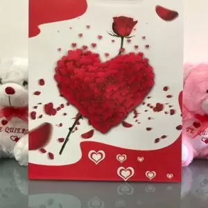 gift bag with red rose