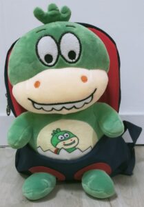 mochila dinosaurio roja