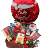 Christmas basket with balloon and sweets