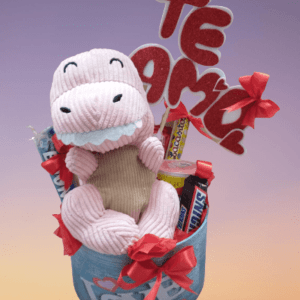 Basket with text backpack and sweets