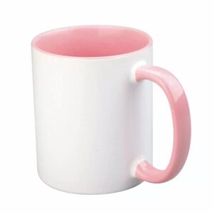 Taza blanca y rosa que se personalizar a tu gusto