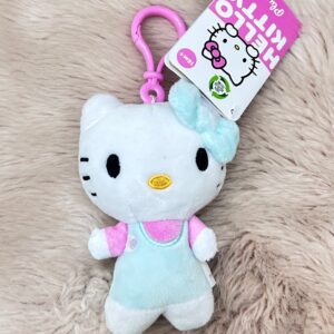Peluche Hello Kitty con moño azul y vestido rosa – Llaverito adorable