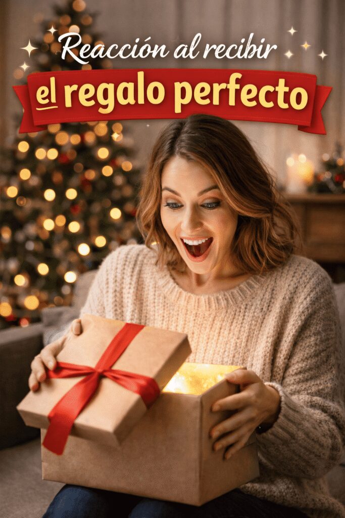 reacción al recibir el regalo perfecto