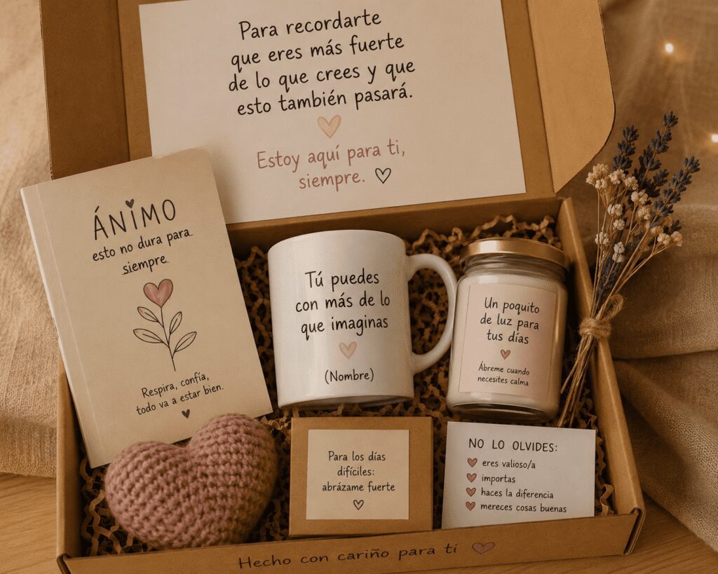 regalo personalizado como detalle para alegrar a alguien que está pasándolo mal