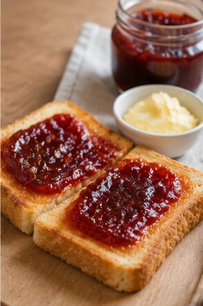desayunos con mantequilla y mermelada