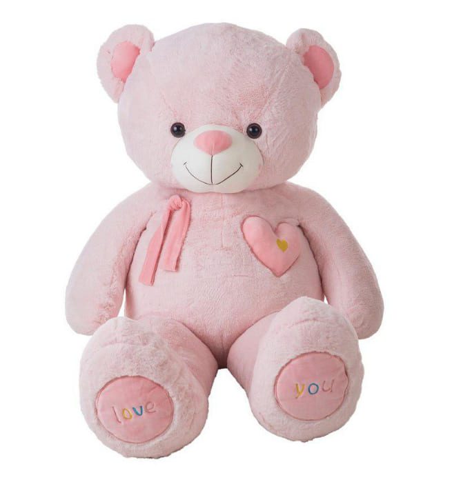 Oso de peluche rosa para regalar en San Valentín
