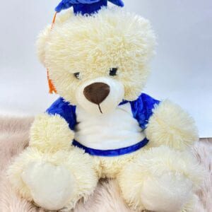 peluche blanco de graduación
