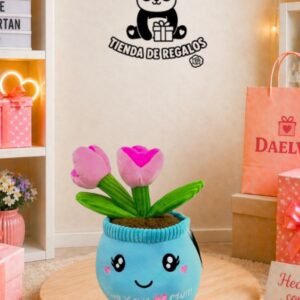 Peluche de maceta con flores
