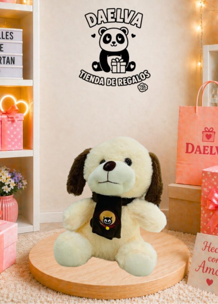 Peluche de perrito con bufanda