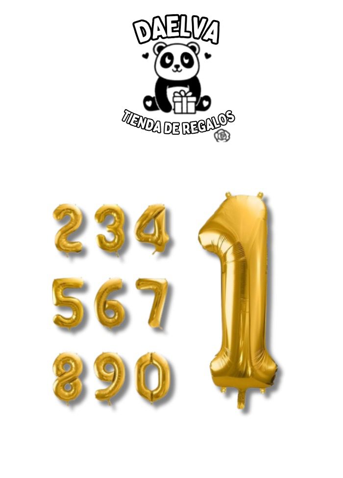 Globos Metalizados de Números Dorados