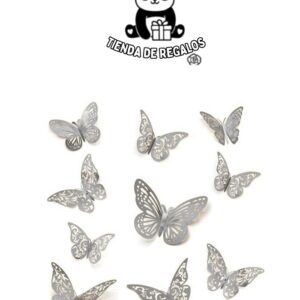 Set de Mariposas Decorativas Caladas en Plata